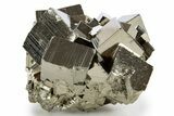 Gleaming Striated Cubic Pyrite Cluster - Peru #341554-1